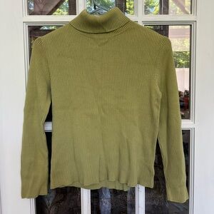 Eddie Bauer Faded Green Ribbed Turtle Neck